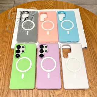 GOOD🔥สีลูกกวาด 2-in-1 เคสป้องกัน A54 A35 5G เหมาะสําหรับ Samsung A55 A35 S24FE S22U S23U S24U S25ULTRA เคสแม่เหล็กเคลือบ