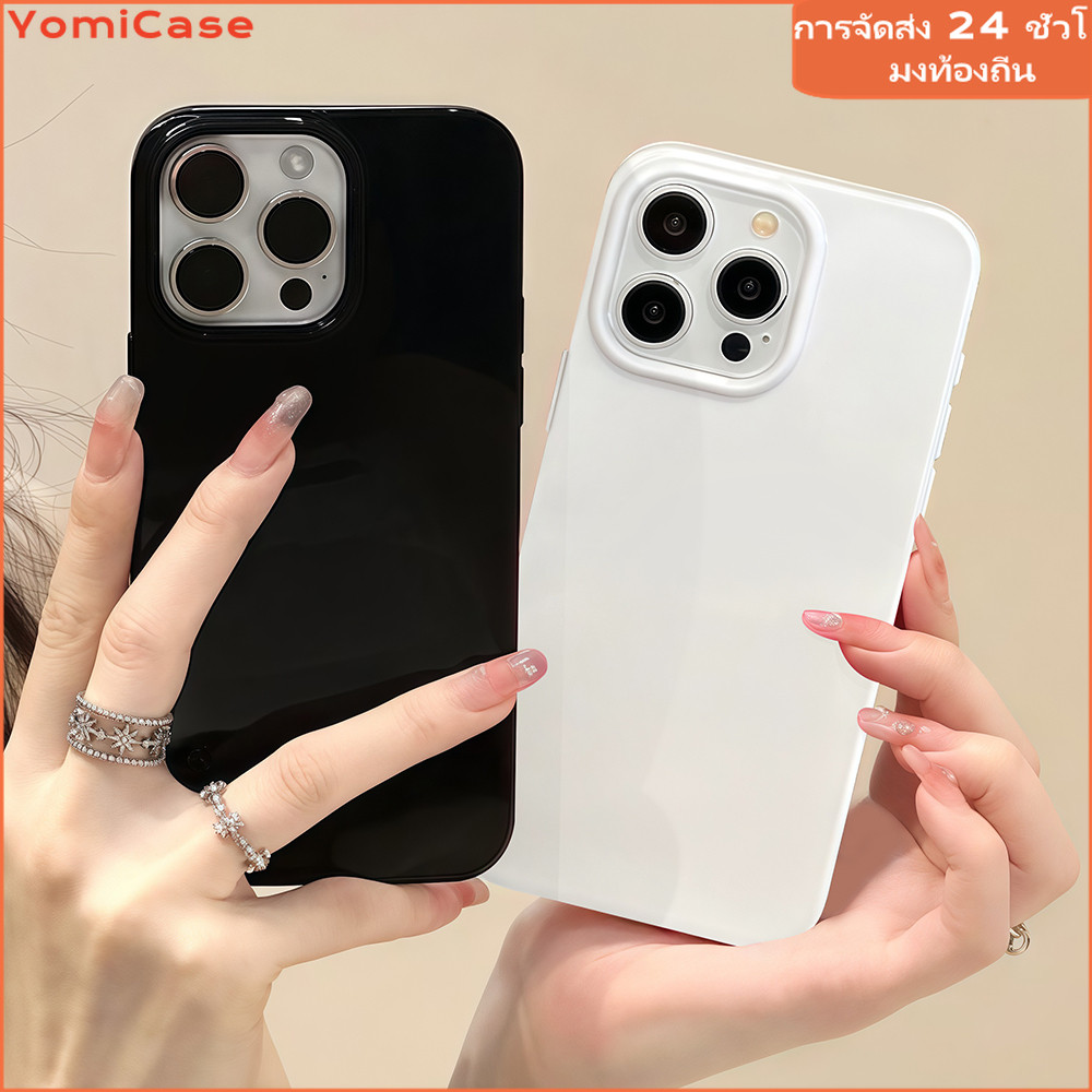 ❄︎เคสสำหรับไอโฟน11 12 13 14plus 15PRO 16promax 6/7/8PLUS X/XR/XS MAX เรียบง่าย ระดับพรีเมี่ยม สีดำ ขาว ซอฟท์ เรียบเนียน – โปรปัง