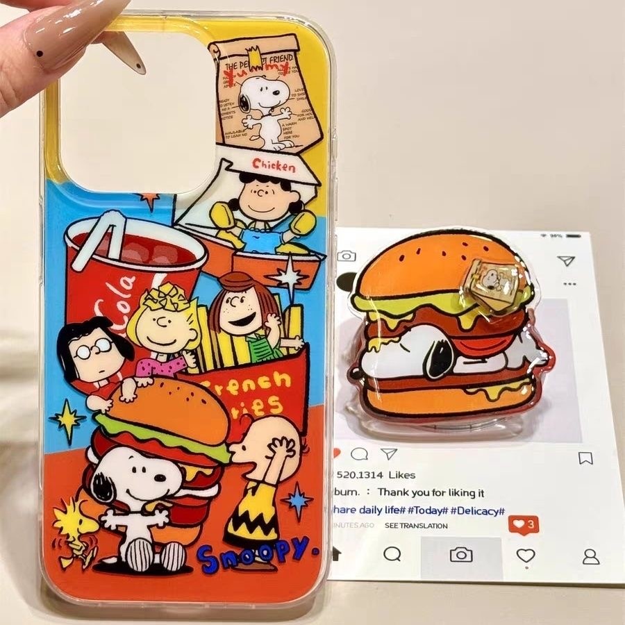 น่ารัก Burger Snoopy วงเล็บแม่เหล็กเหมาะสําหรับ Samsung S26/s24/s25ultra เคสโทรศัพท์ซิลิโคน s22/s21/s20+/ s10 ผู้ชายผู้หญิง a17a16a15 กันกระแทก a56a55a52a24a23 – โปรปัง
