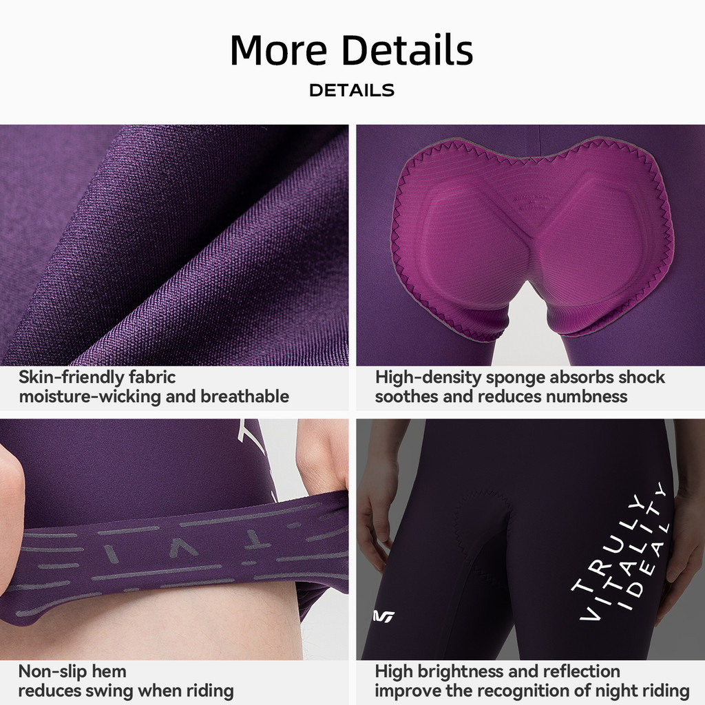 ร็อคโบรส์ ทีวี กางเกงขาสั้นขี่จักรยานผู้หญิงฤดูร้อนระบายอากาศความหนาแน่นสูงฟองน้ําไม่มีรอยต่อตัดกางเกงสบายขี่จักรยานชุดชั้นในช็อกดูดซับกีฬากางเ - รูปที่ 4