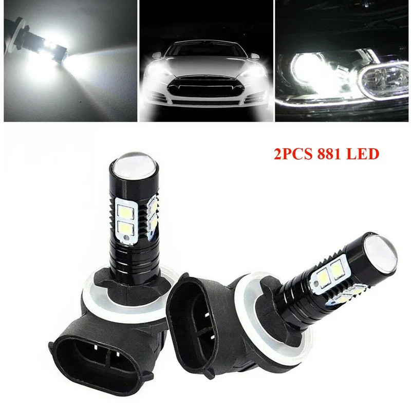 2x H27 LED หมอกโคมไฟ 881 886 สีขาว 6000K 50W หลอดไฟอัตโนมัติ 1100LM Beam H8 H1 H3 H7 H6 H9 H16 HeadL