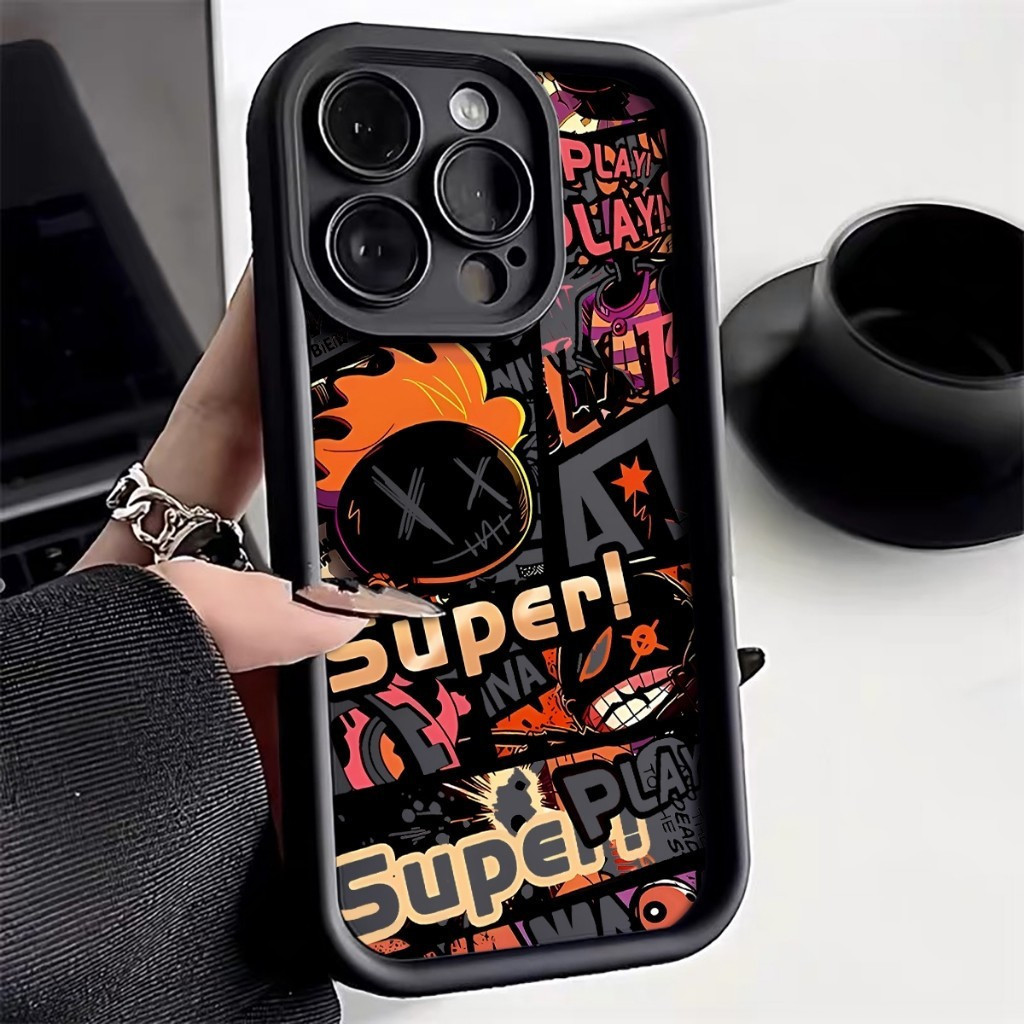 Graffiti อินเทรนด์ Cool ภาพประกอบสําหรับ OPPO ซิลิโคนนุ่ม Anti-fall เคสโทรศัพท์ Reno 14Pro 13Pro 11p