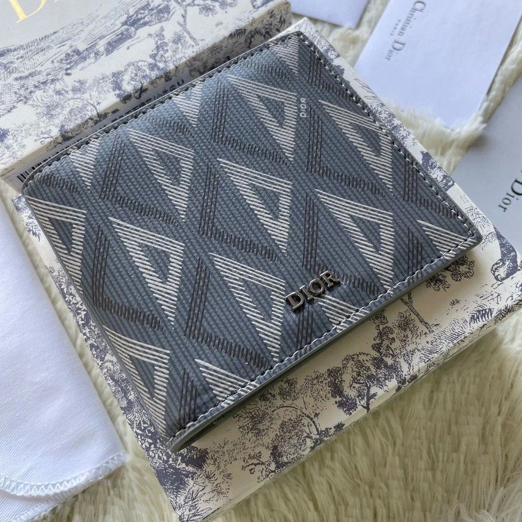 Dior Dior Genuine Leather Card Holder Wallet cd All-Match Short Clip Wallet