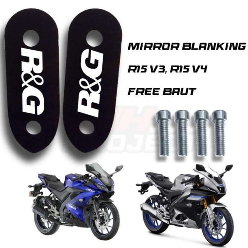 กระจกมองข้าง BLANKING R&G R15 V3/R15 V4 COVER ฝาครอบกระจก
