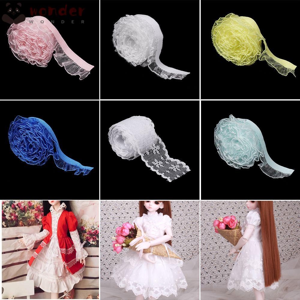 WONDER ผ้าลูกไม้ชุบใหม่ล่าสุดริบบิ้นของเล่น DIY เย็บ Guipure ตุ๊กตาเสื้อผ้า Trim