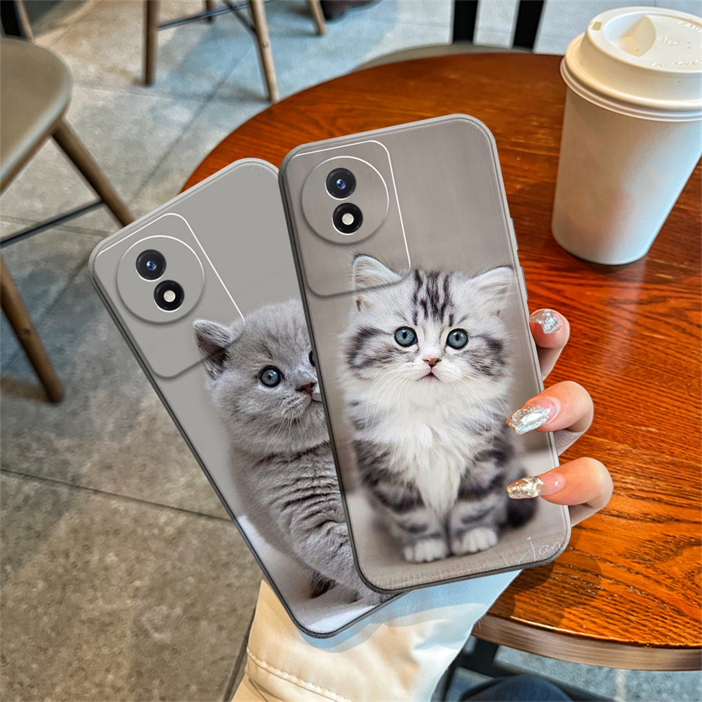 Softcase Vivo Y02 Y02T เคสป้องกันกล้อง Cat Motif Pro Camera Case