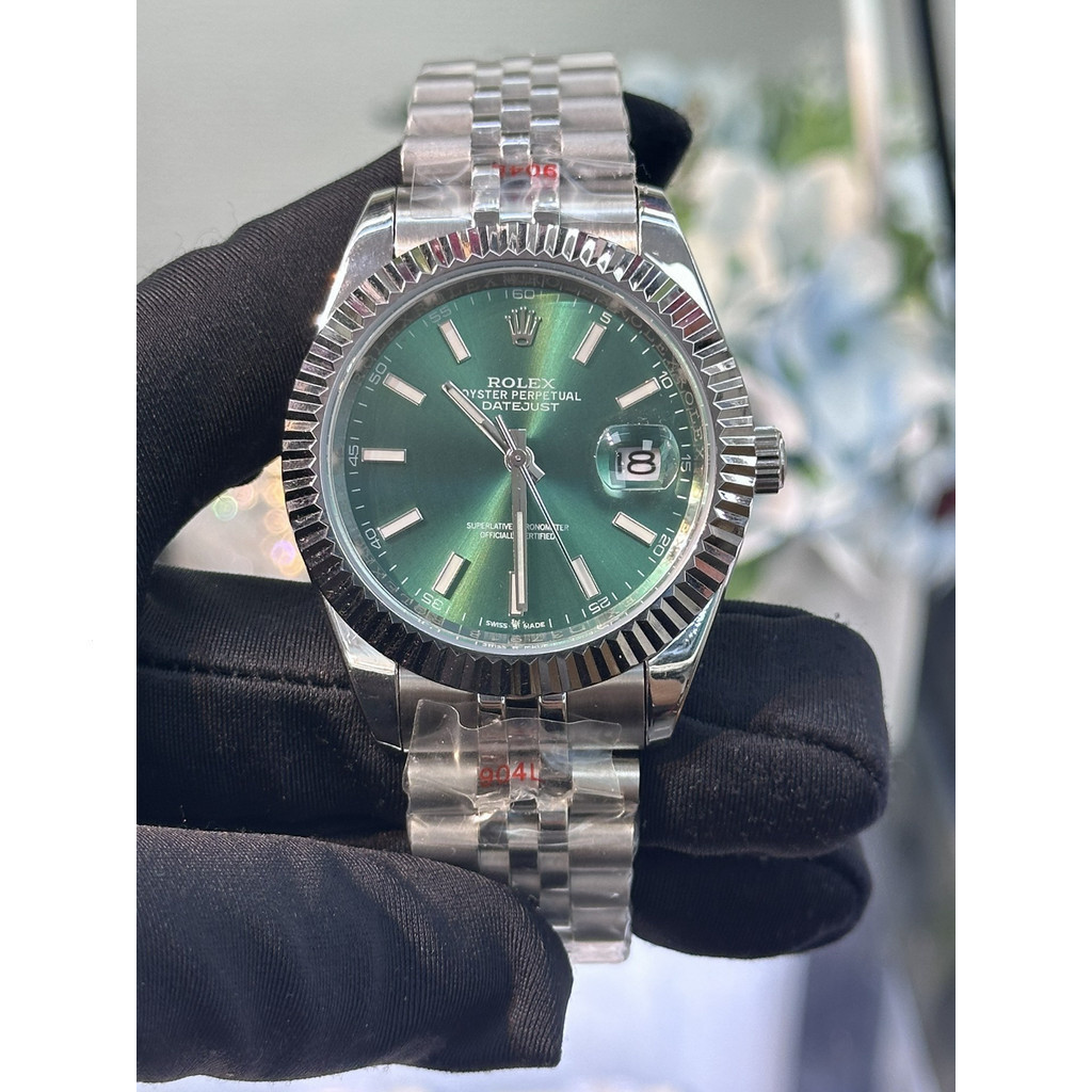 Rolex Datejust 36/41MM สีเขียว Dial นาฬิกาผู้ชายและ RZ239Fashion High-End สแตนเลสอัตโนมัตินาฬิกาผู้ช