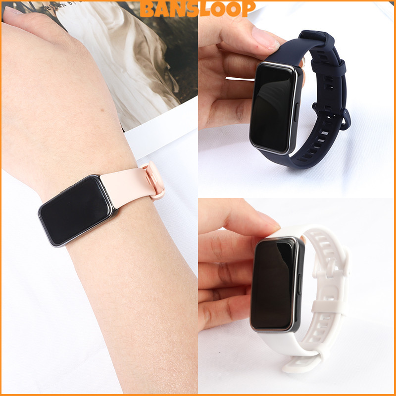 สายรัดซิลิโคนกีฬา for Huawei Band 10/9/8/7/6 สายรัดข้อมือเข็มขัด Pintar ยางต้นฉบับอ่อน for Smartwatch Honor Band 7 6