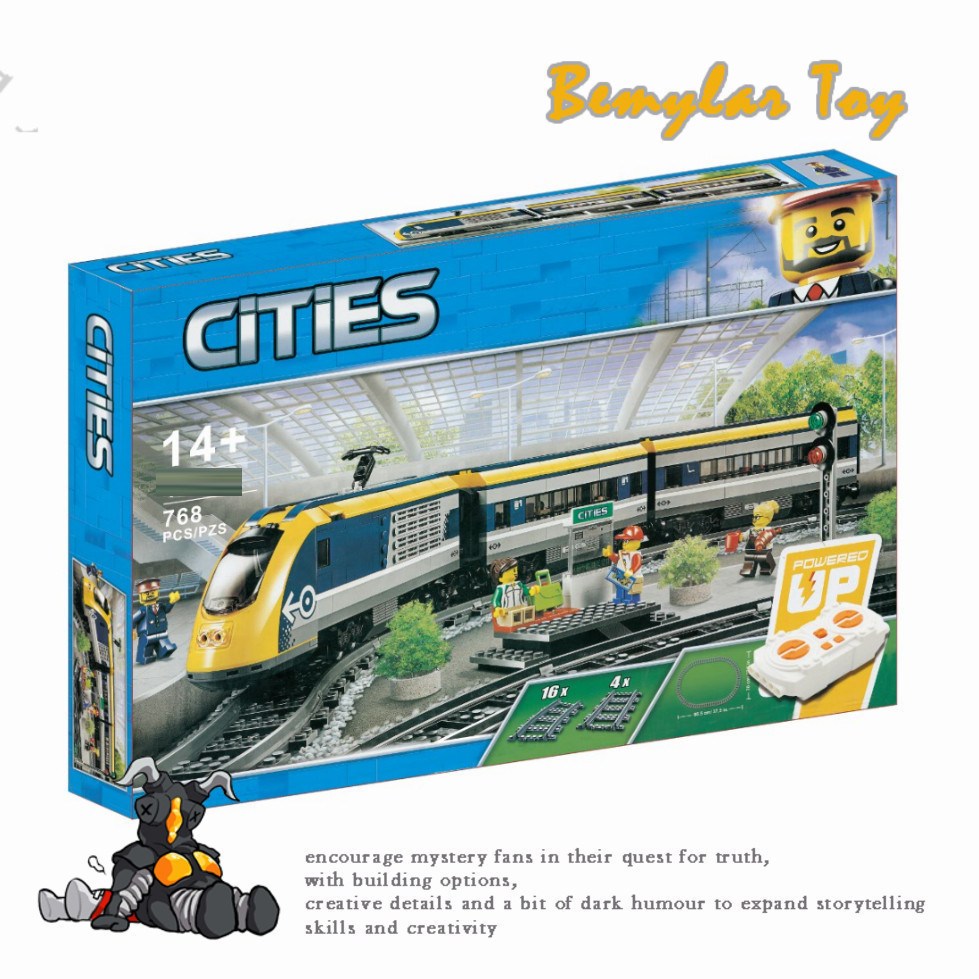Bemular Hobby BM1X เข้ากันได้กับ CITY 60197 บล็อกตัวต่อรถไฟโดยสาร EC2