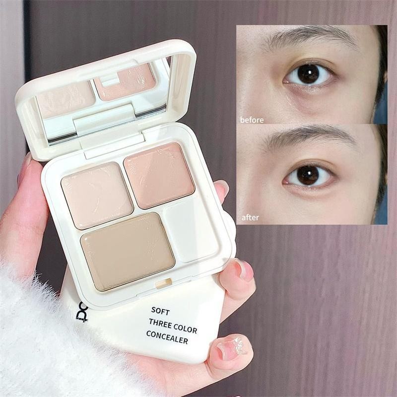 3 in 1 Contouring Brighten คอนซีลเลอร์ Multiuse หม้อคอนซีลเลอร์ Face Tone Foundation สําหรับฝ้า Redn