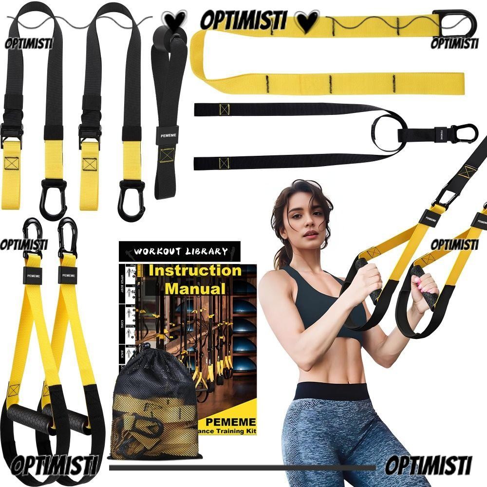 OPTIMISTI Fitness Suspension Training Belt, P3-Trx Full-Body Workout Resistance Training Kit, Portab