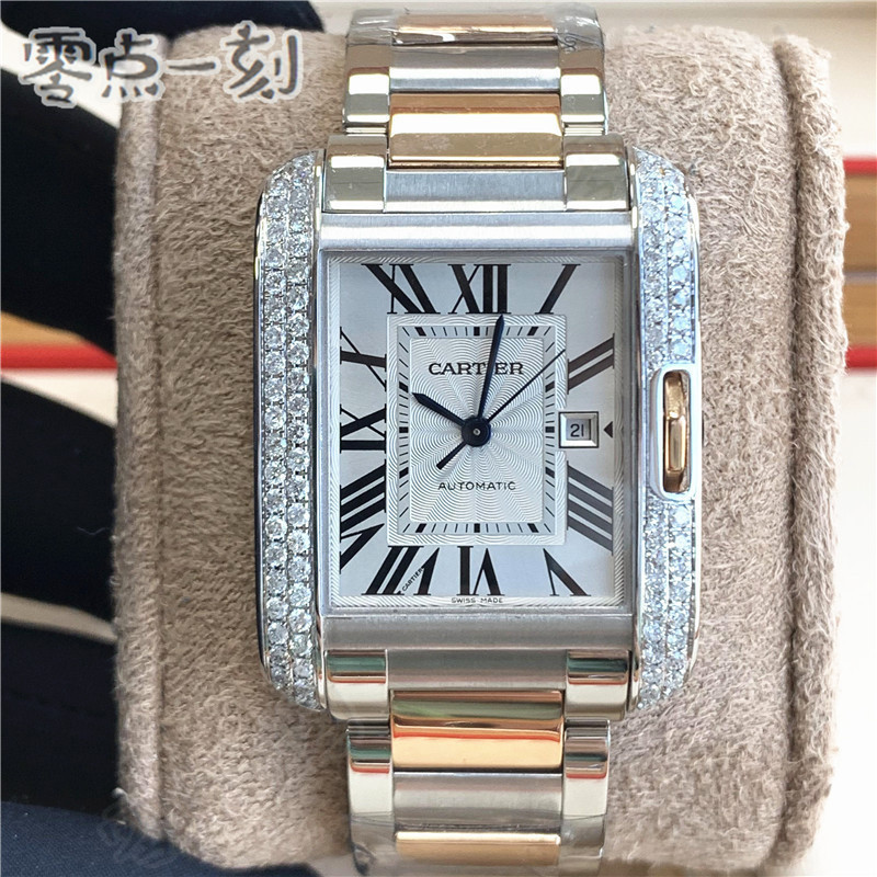 Tank Gold Mechanical Mens Watch Cartier Rear Diamond Cartier Cartier Automatic