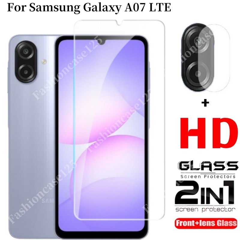 SAMSUNG 2in1 สําหรับSamsung A07 Lteป้องกันหน้าจอคลุมทั้งหมดกระจกนิรภัยสําหรับSamsung Galaxy A07 A17 