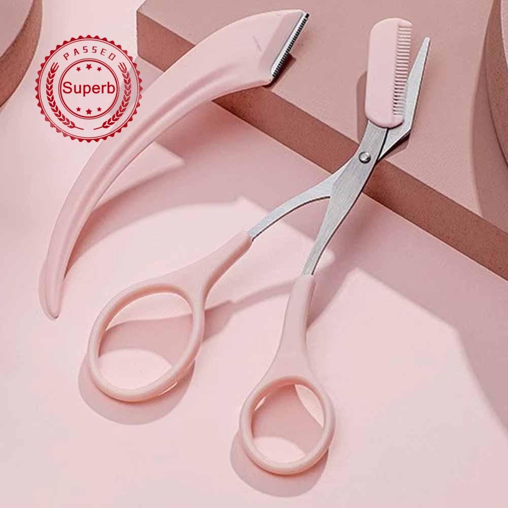 คิ้วตัดคิ้วมีดโกนใบหน้าสําหรับผู้หญิงคิ้วกรรไกรด้วยหวีคิ้วTrimmer U7q3