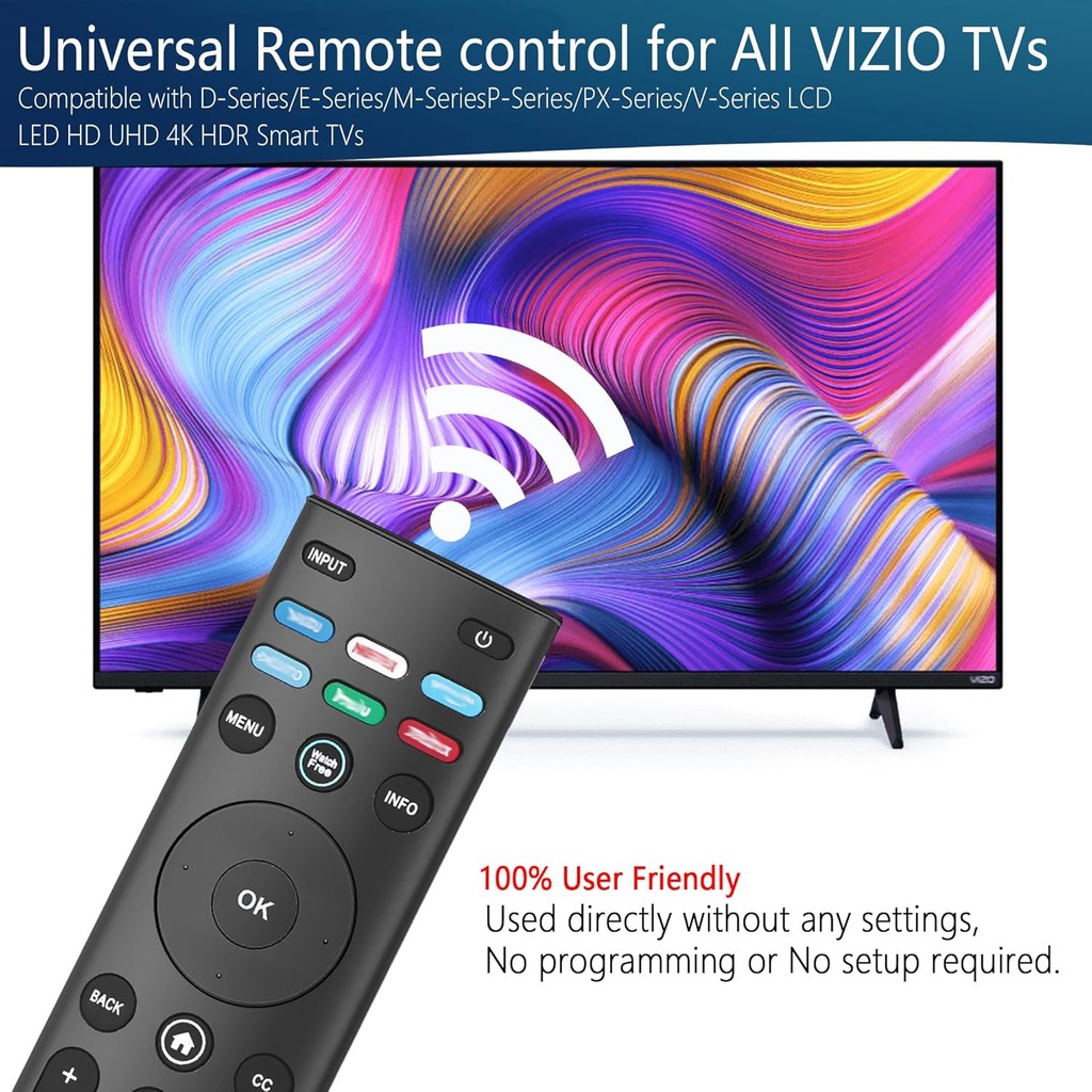 รีโมทคอนโทรลทีวีสากล XRT140 สําหรับทีวี VIZIO สมาร์ททีวี Smartcast 4K P-Series V-Series D-Series M-S