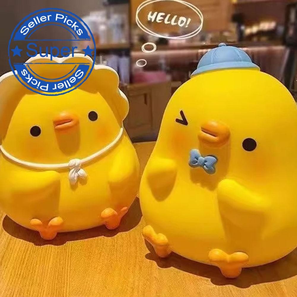 ตลกน่ารัก Chick Piggy Bank การ์ตูน Mini สัตว์ออมทรัพย์วันเกิด 3d เครื่องประดับกล่องเค้ก I4q8