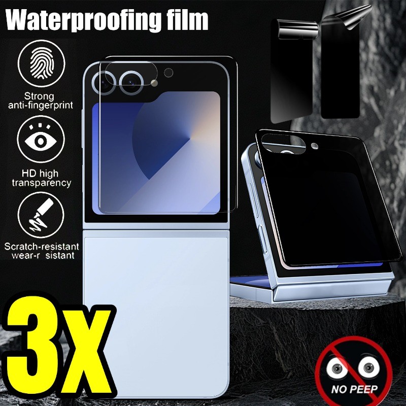 กันกระแทก Anti Spy กระจกนิรภัย Flim - ตัวป้องกันหน้าจอคุณภาพสูงสําหรับ Samsung Galaxy Z Flip 7 - ฟิล
