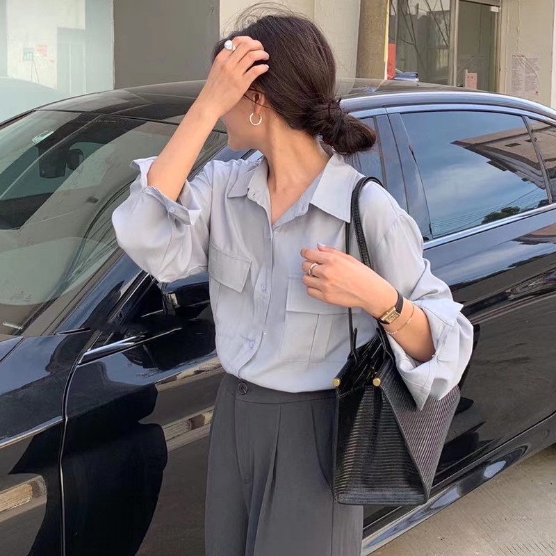 High-End Long Sleeves Shirts Womens Style Notes WO1J