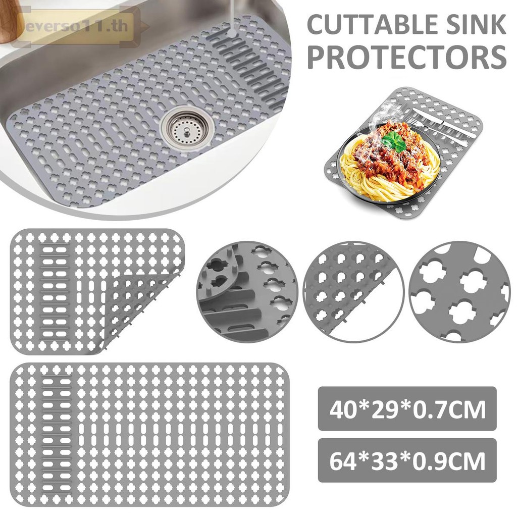 ซิลิโคนอ่างล้างจาน Protector ความร้อน-Resistant อ่างล้างจาน Anti-Slip Kitchen Sink MAT อ่างล้างจานขนาดใหญ่ Drainer Mat นํากลับมาใช้ใหม่แบบพกพา SHOPTKC7165