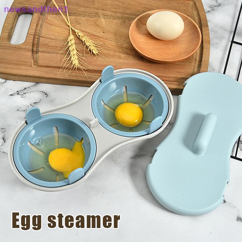 Newsandthen1 ไมโครเวฟไข่คู่ Poacher Maker Poached ไข่หม้อหุงข้าว Steamer เครื่องล้างจานทนความร้อนไมโครเวฟไข่ Poacher อุปกรณ์ครัว