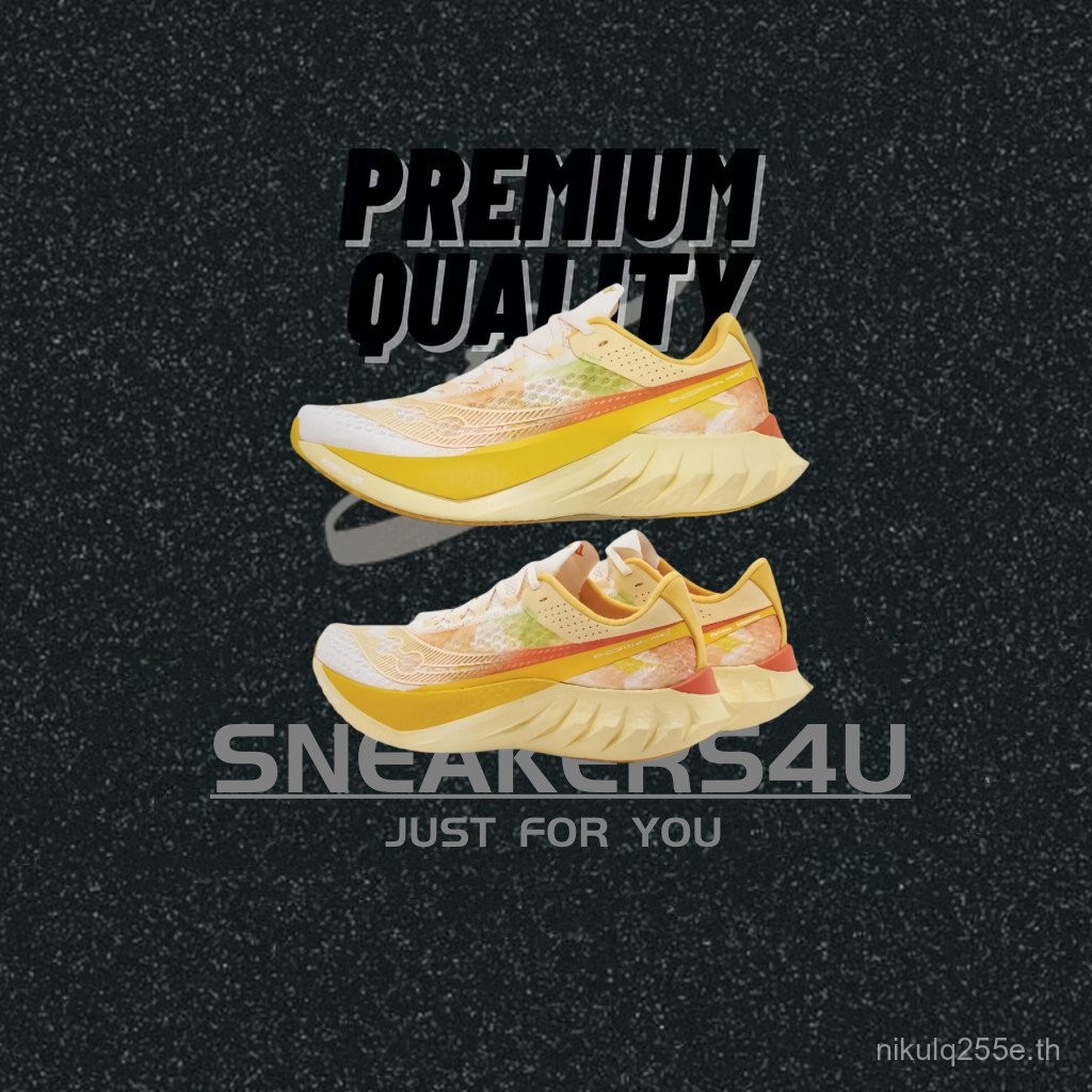 Saucony Endorphin Pro 4 รองเท้าผ้าใบสีเบจ