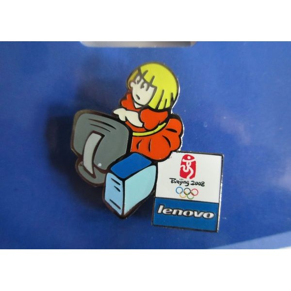 Olympic Lenovo Sponsor Badge Beijing 2008 Olympic Badge โปรโมชั่นราคาต่ําโทรศัพท์ตั้งโต๊ะ