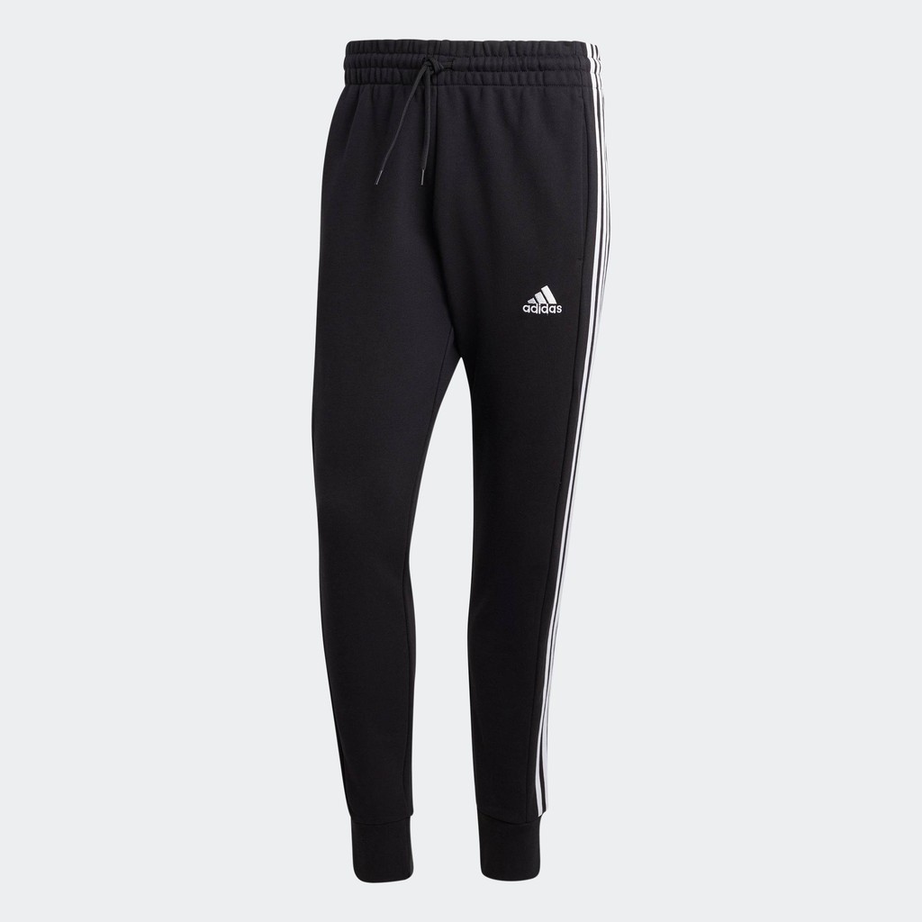 adidas Lifestyle Essentials French Terry Tapered Cuff 3-Stripes Pants Men Black HA4337