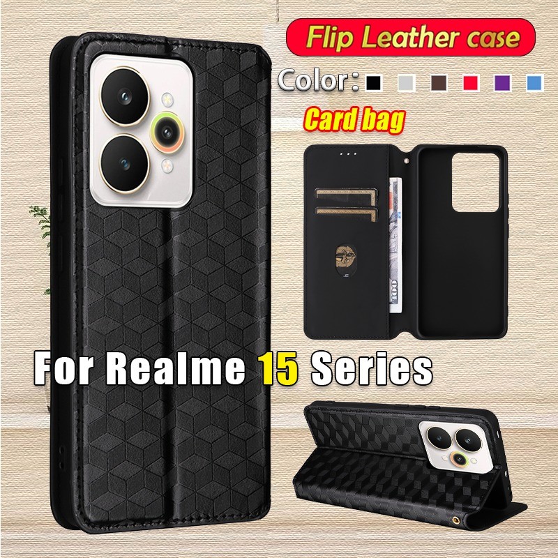 กระเป๋าสตางค์หนังพลิกปลอกสําหรับRealme 15 Pro Realme15Pro Realme15 5G 2025 เคสโทรศัพท์ช่องเสียบการ์ดวงเล็บปลอกกันกระแทกเคสฝาหลัง