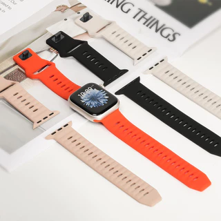 สายรัดข้อมือซิลิโคนกีฬา for Apple Watch IWatch Ultra/Ultra/SE 3 2 Series 11 10 9 8 7 6 5 4 49มม 46 45 44 42 41 40 38มม