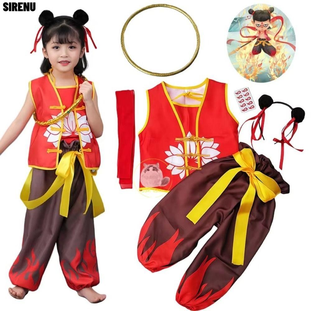 SIRENU Nezha คอสเพลย์เครื่องแต่งกาย,ชุดการแสดง Nezha ภาพยนตร์ 2 Nezha ,คุณภาพสูงผ้า Nezha เสื้อผ้า P