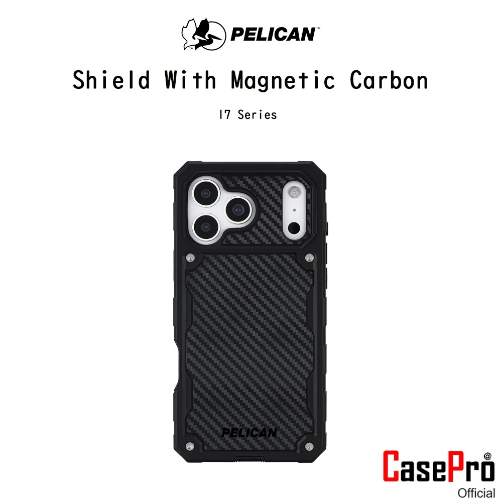 PELICAN Shield With Magnetic Carbon เคสกันกระแทกระดับ7.3Mเกรดพรีเมี่ยมจากอเมริกา เคสสำหรับ iPhone17P