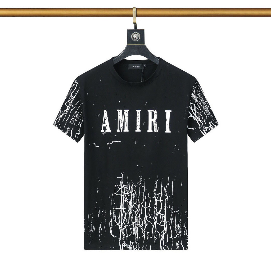 AMIRI T-Shirt เสื้อยืดผู้ชาย ผ้าฝ้ายแท้ สไตล์กีฬาและลำลอง