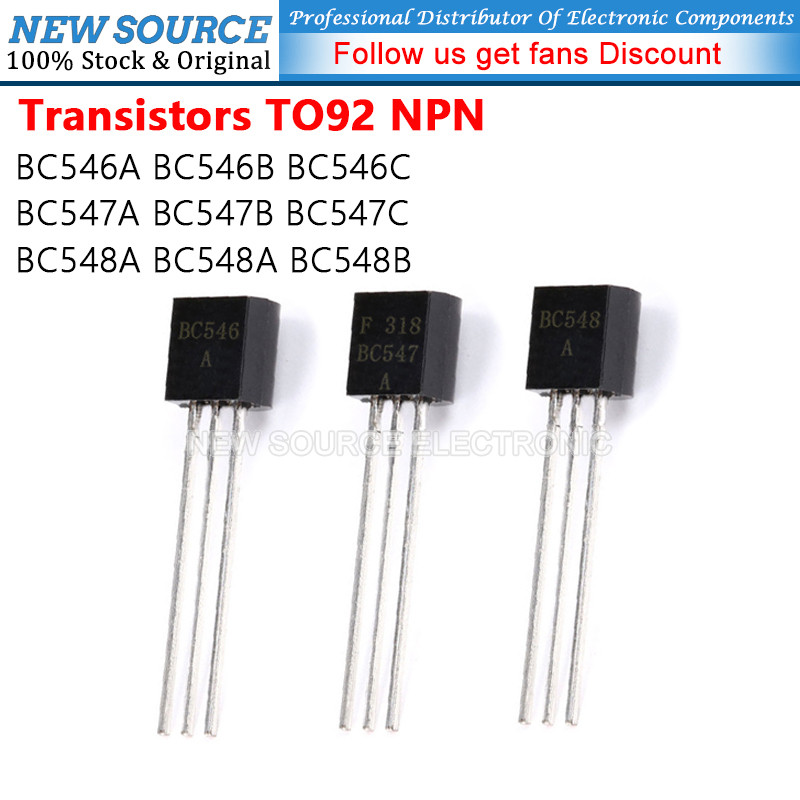 [10 ชิ้น] ทรานซิสเตอร์ TO92 NPN BC546A BC546B BC546C BC547A BC547B BC547C BC548A BC548A BC548B