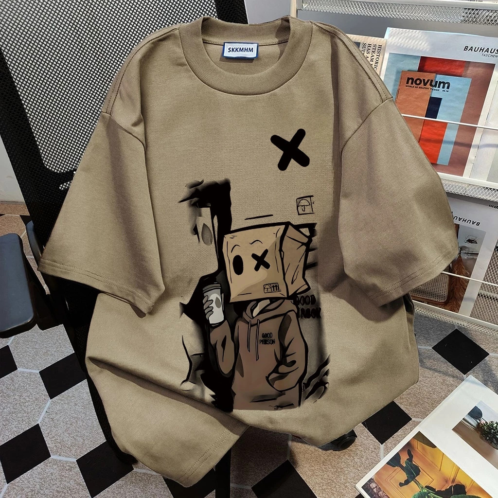 UT shop เสื้อยืด oversize เสื้อวินเทจ ผ้าCotton 100% เสื้อแฟชั่น ใส่สบาย แขนสั้น สไตล์เกาหลี 'OX BOY' 3XL