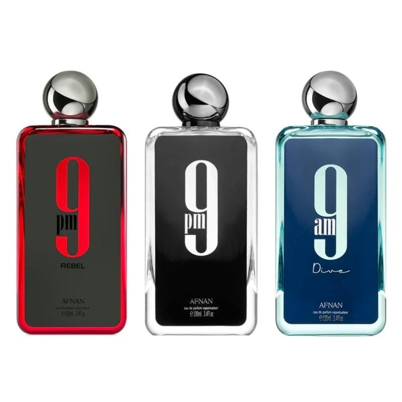 Afnan 9am Dive + 9 PM + 9PM REBEL by น้ําหอม Afnan | (Men) 3.4oz(100ml) - ชุดของขวัญกลิ่นหอม