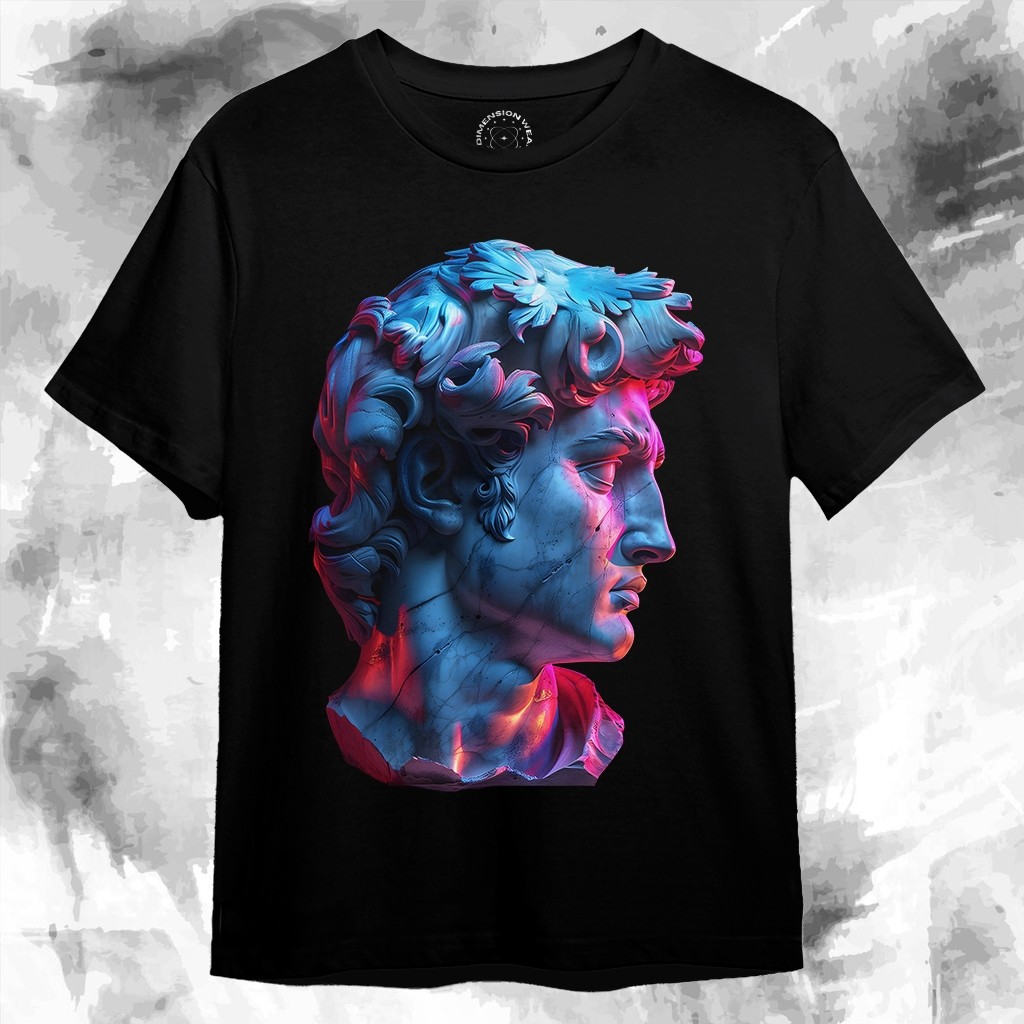 3D Neon David: เสื้อยืด A Vaporwave Icon Premium Distro - DM1491