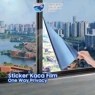 Paus Biru - Stiker Kaca Film UV One Way Anti Panas & Privasi untuk Jendela Rumah Kantor Ruang Tamu Kamar Tidur Tidak Tembus Pandang Lebar 150 Cm