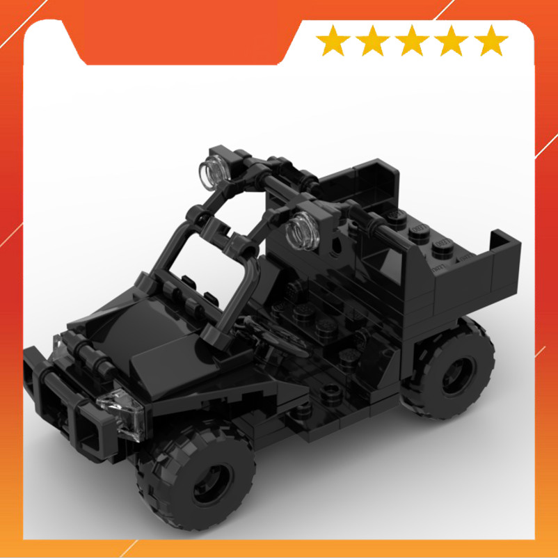 Moc Army Assembly Toy UTV รถสีดําเต็มรูปแบบ