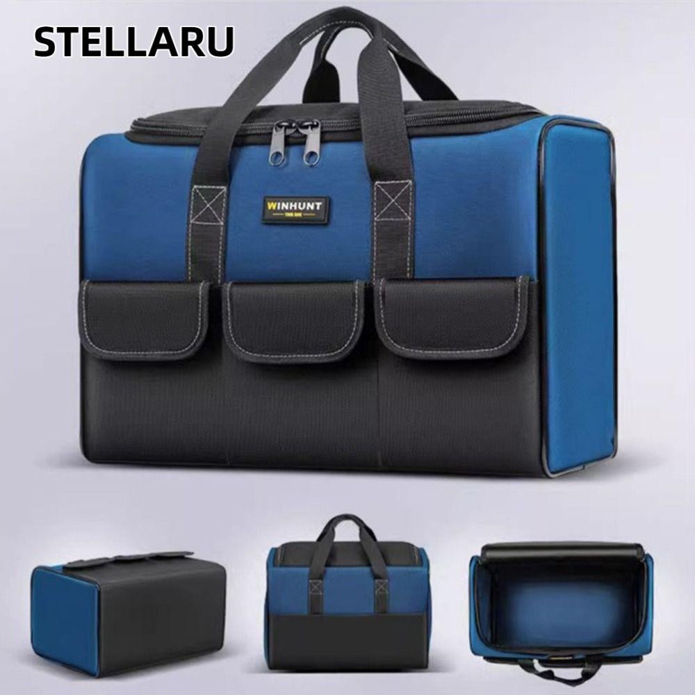 กระเป๋าเครื่องมือทรงสี่เหลี่ยม STELLARU, ชุดเครื่องมือกระเป๋าอเนกประสงค์ความจุขนาดใหญ่, ช่างไม้เครื่องมือกันน้ํามัลติฟังก์ชั่นแบบพกพา