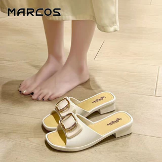 MARCOS รองเท้าส้นสูงกันลื่นสำหรับผู้หญิง ใส่สบาย เบาบาง ระบายอากาศได้ดี ทนทาน ใส่ได้ทั้งในและนอกบ้าน#01
