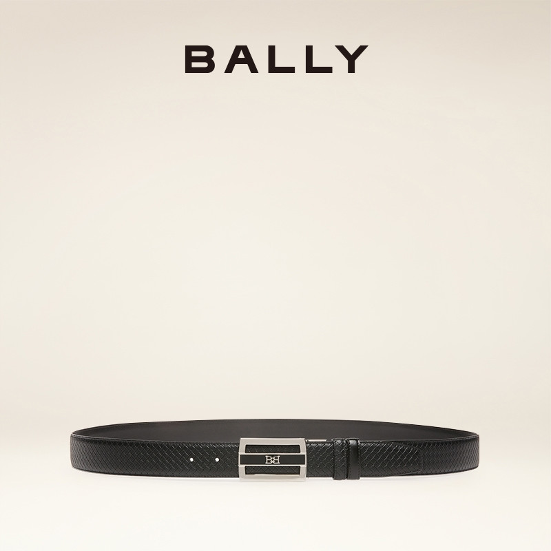 BALLY/Barry 35mm เข็มขัดหนังสีดํา6301417