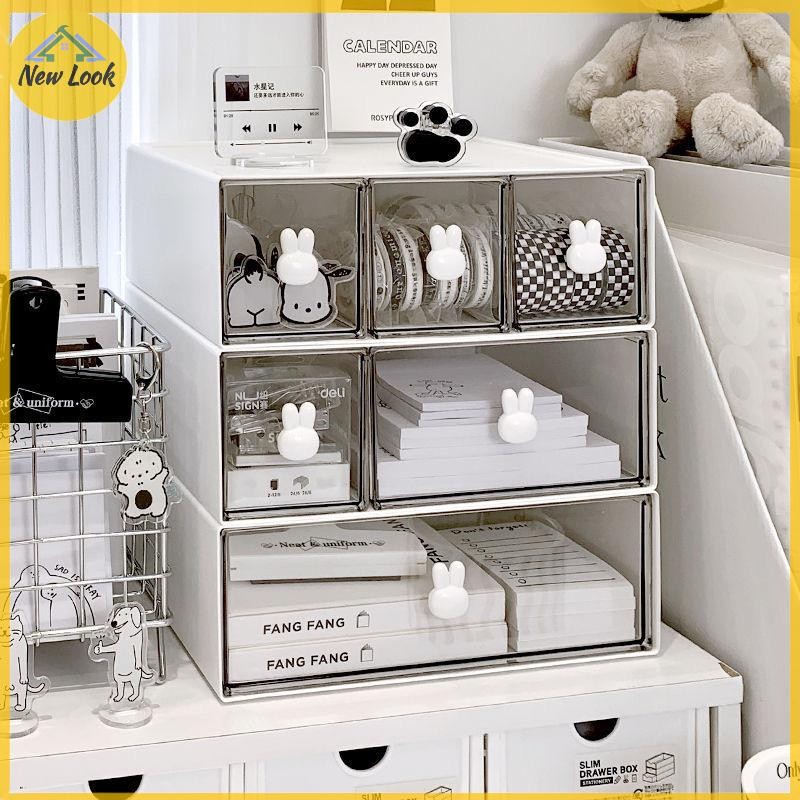 NewLook Rabbit Handlebination Drawer Box Stationery Organizer Desktop Student Multipartment Drawer P