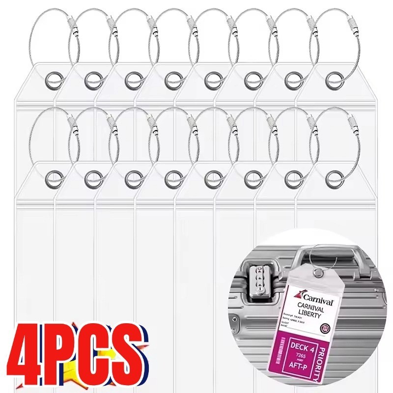 Cruise กระเป๋าเดินทางแท็ก PVC ใสผู้ถือฉลากกันน้ําสําหรับ Royal Caribbean & Celebrity Cruises ปิดผนึก