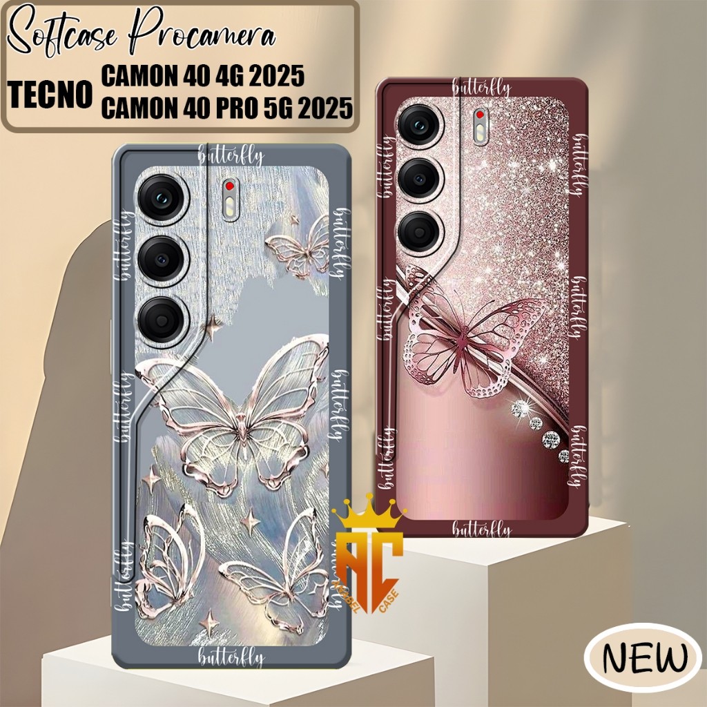 Softcase Tecno Camon 40 4G / Tecno Camon 40 Pro 4G / 5G 2025 ล่าสุด Aesthetic Butterfly Wallpaper Mo