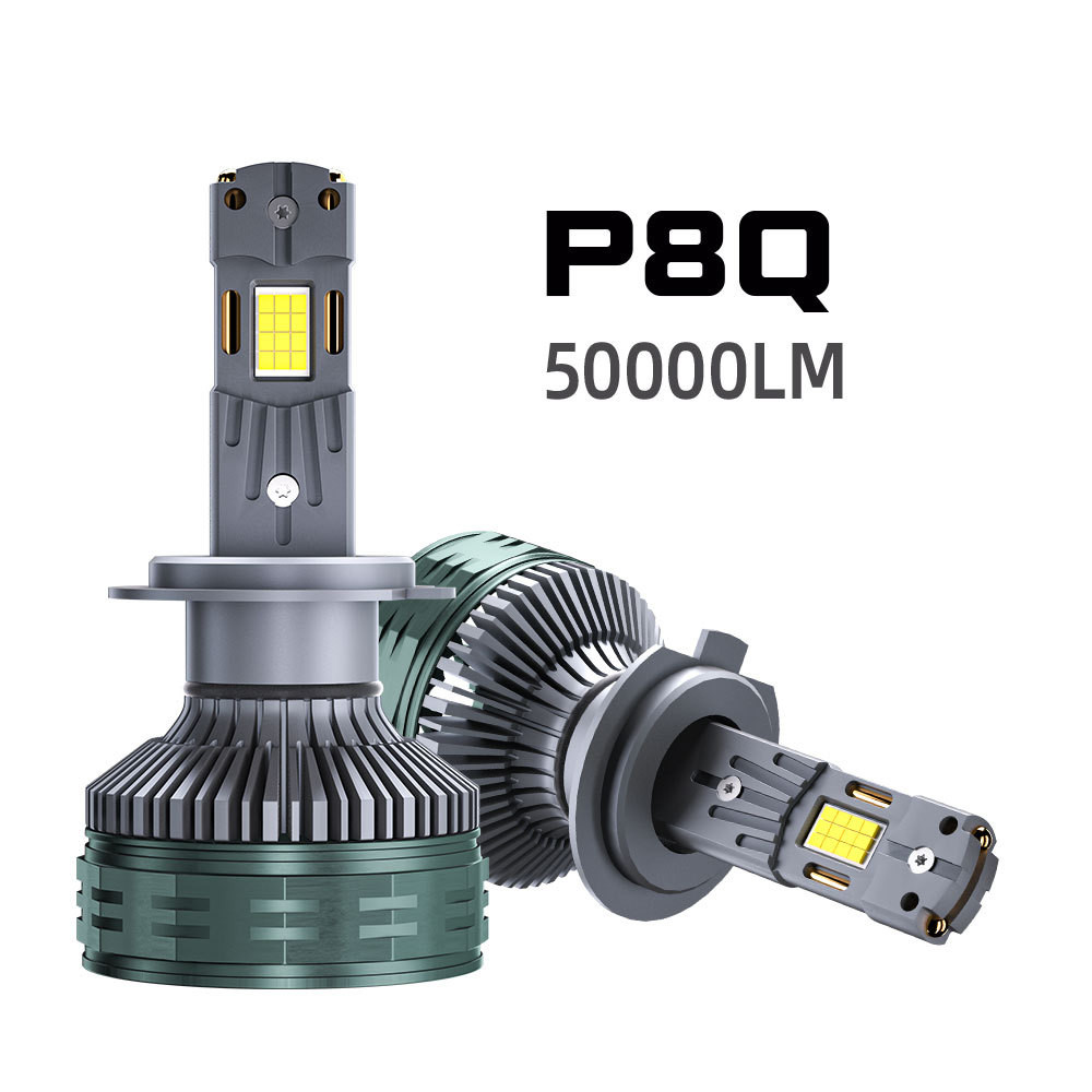 รถไฟ LED ไฟหน้า P8Q 120W หลอดทองแดงคู่ High Power ดัดแปลงไฟหน้าหลอดไฟ LED รถ H7 H11