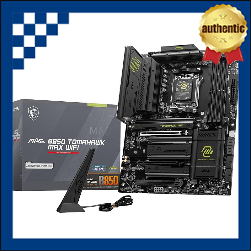 MSI MAG B850 TOMAHAWK MAX WIFI ATX Motherboard compatible with AMD Ryzen 9000/8000/7000 series (AM5)