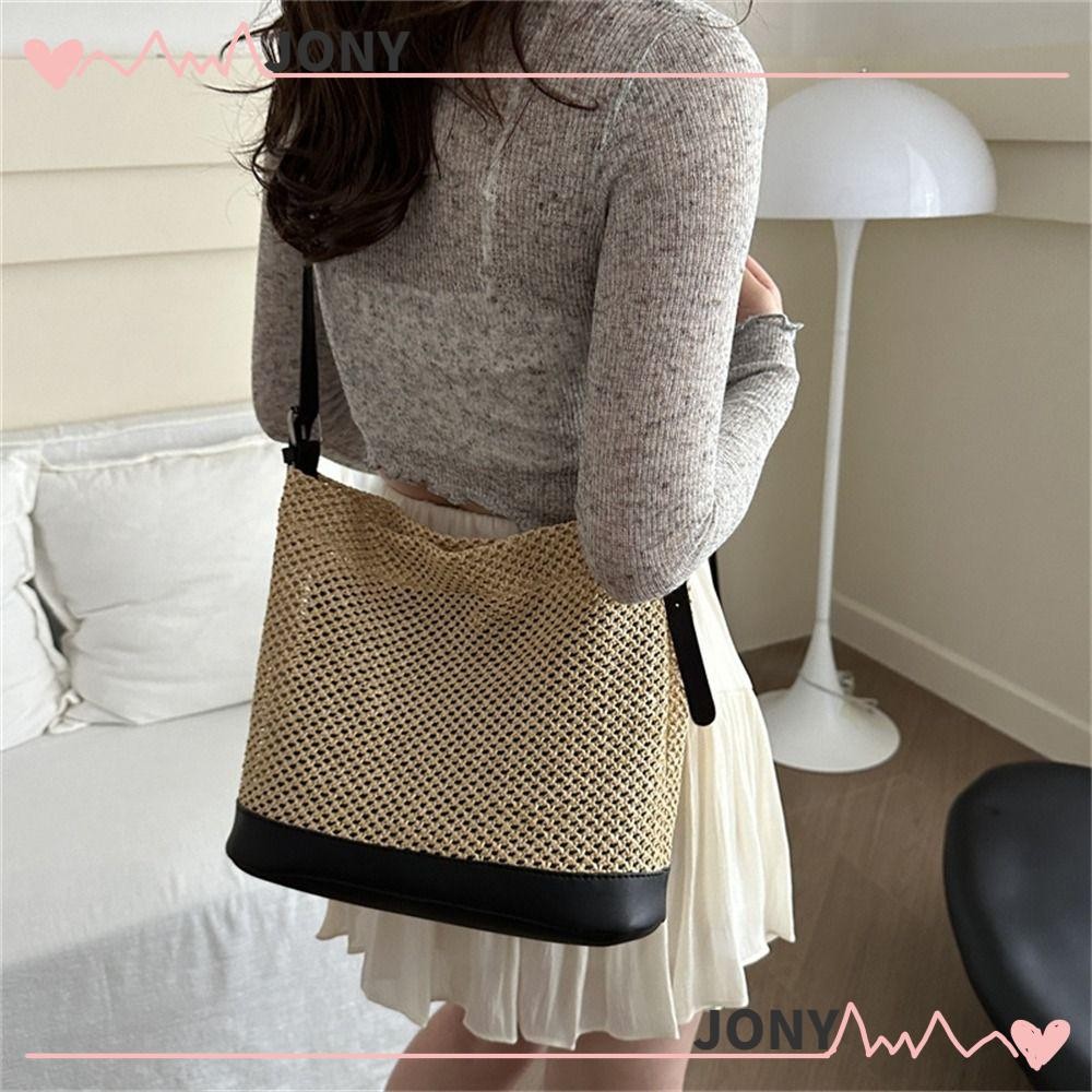 กระเป๋า messenger มัดด้วยมือ Bohemian rattan ความจุมาก แฟชั่น Bohemian