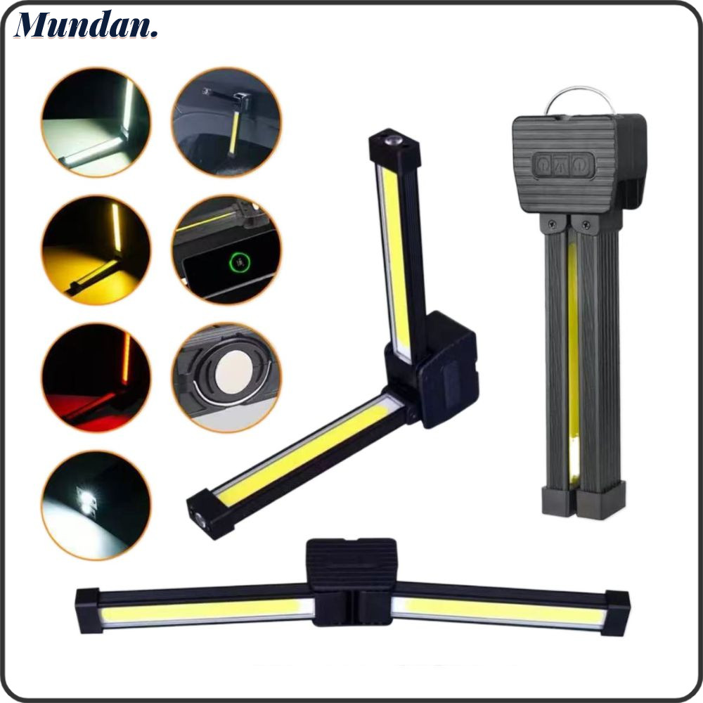 MUNDAN ไฟฉาย,พร้อมตะขอแขวน 7th Gear Dimming Gym Lamp, รุ่นดูดแม่เหล็ก LED 180 องศาพับไฟทํางาน
