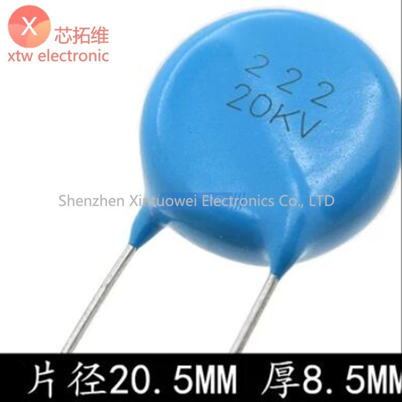 3 ชิ้น/ล็อต 20KV222K เครื่องเชื่อมสําหรับแรงดันสูง Porcelain Capacitor 20KV 222 2200PF 20KV Y5T วัสด