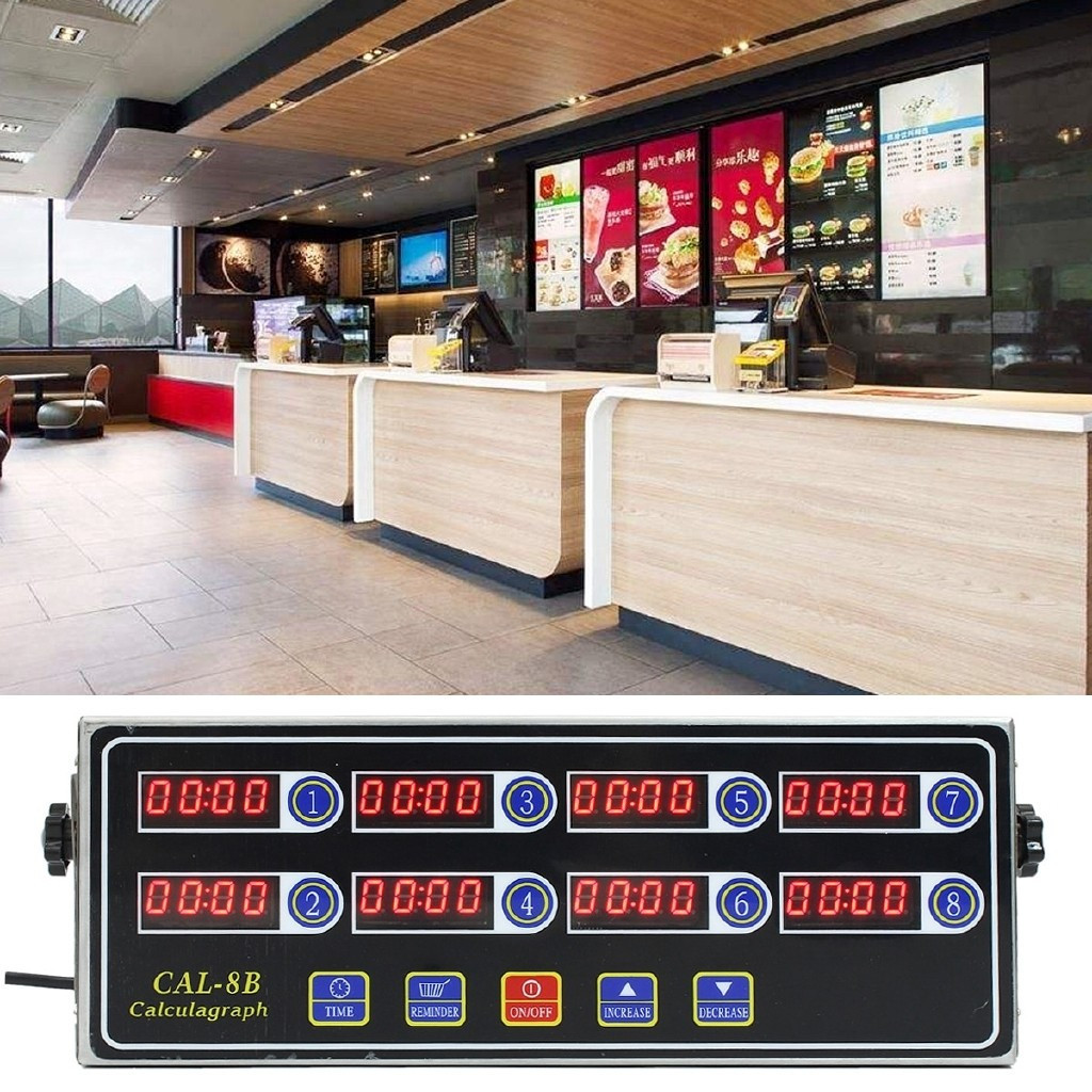 AC220V 8 ช่อง Digital timer CAL8B ตะกร้าเบอร์เกอร์เขย่า ting Kitchen TimersHT99 F85A